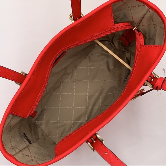 Michael Kors Jet Set Travel Small Leather Top Zip Shoulder Tote Handbag - Picture 11 of 16